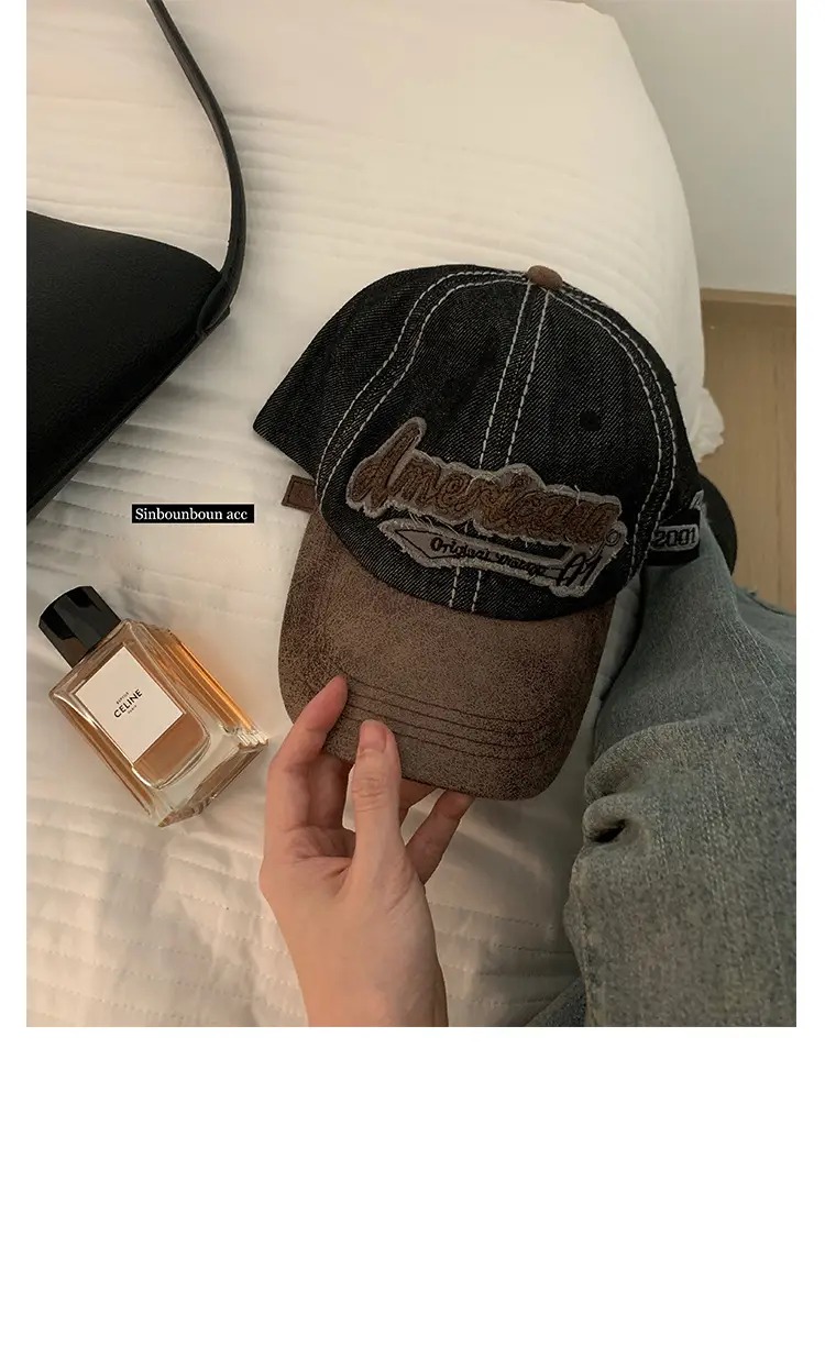 American Retro Baseball Cap Curved Beige Sunshade Hat — feature 36