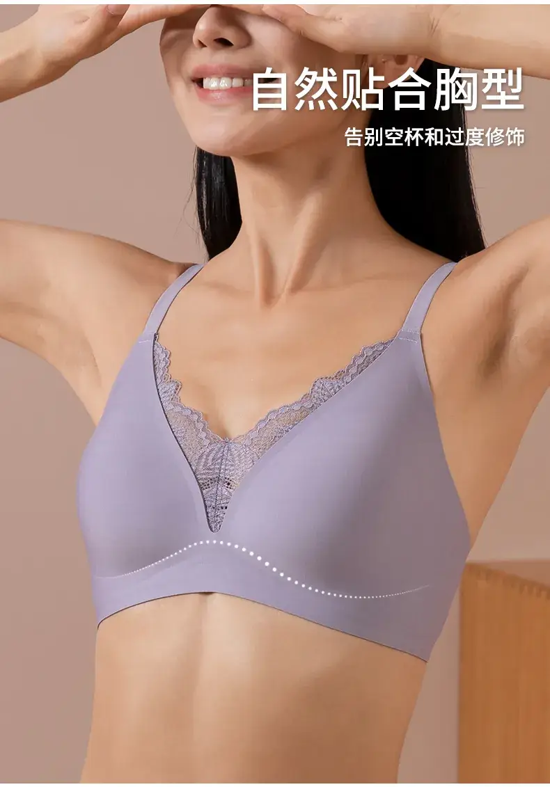 French Lace Push Up Bra Blue Soft Support — feature 11