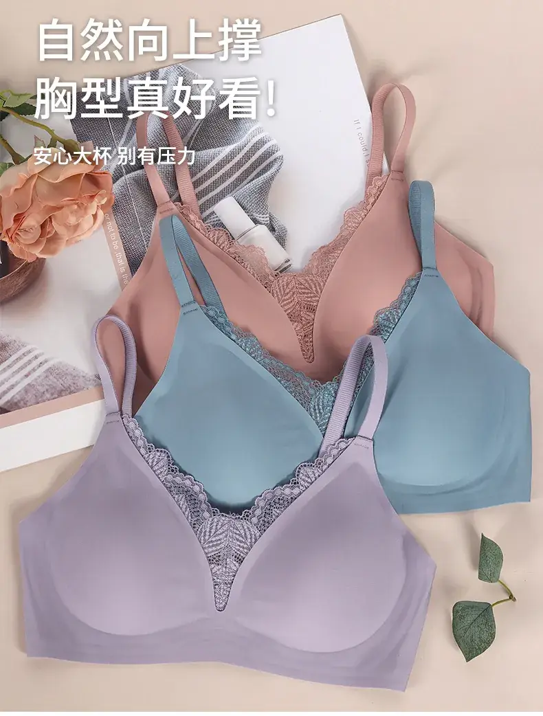 French Lace Push Up Bra Blue Soft Support — feature 16