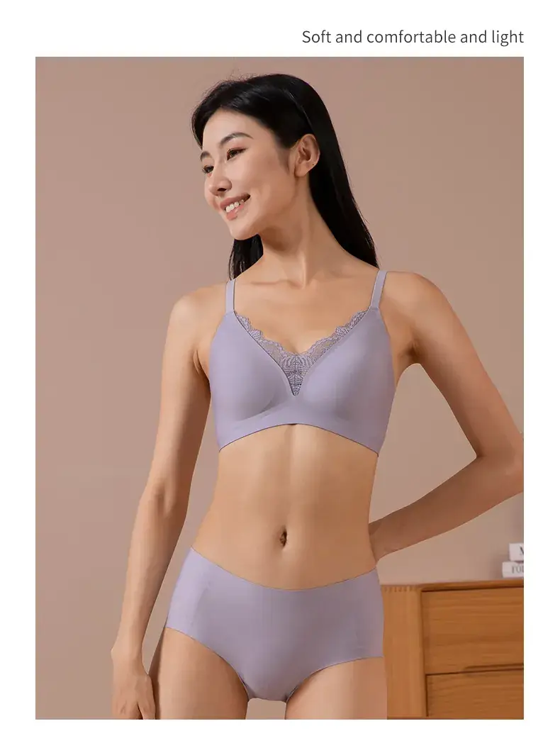 French Lace Push Up Bra Blue Soft Support — feature 24