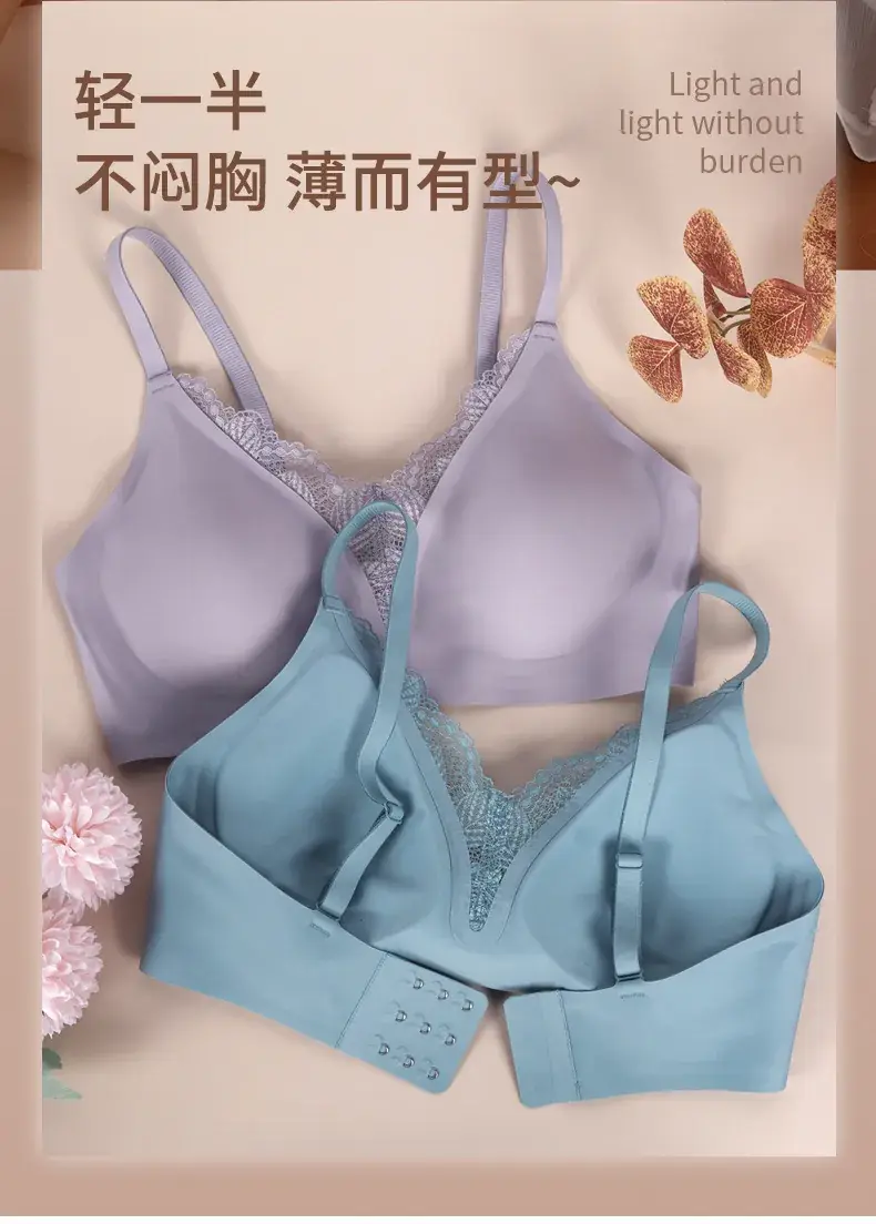 French Lace Push Up Bra Blue Soft Support — feature 3