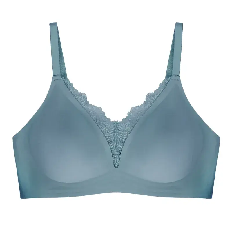 French Lace Push Up Bra Blue Soft Support - Image 4