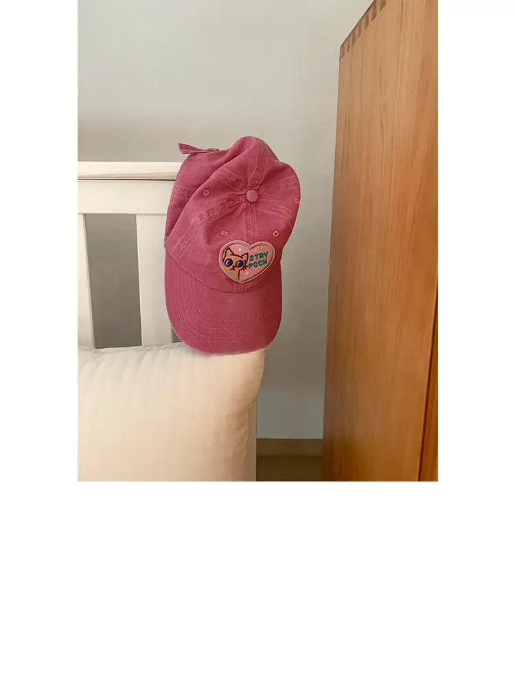 Girls Pink Anti-UV Love Cap with Embroidery — feature 9