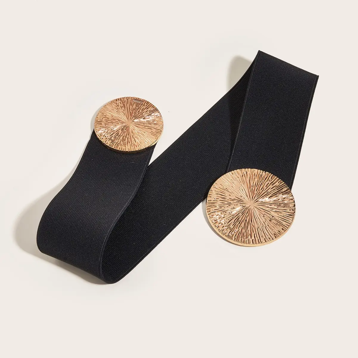 Trendy Gold Metallic Belt for Women's Waist Cover