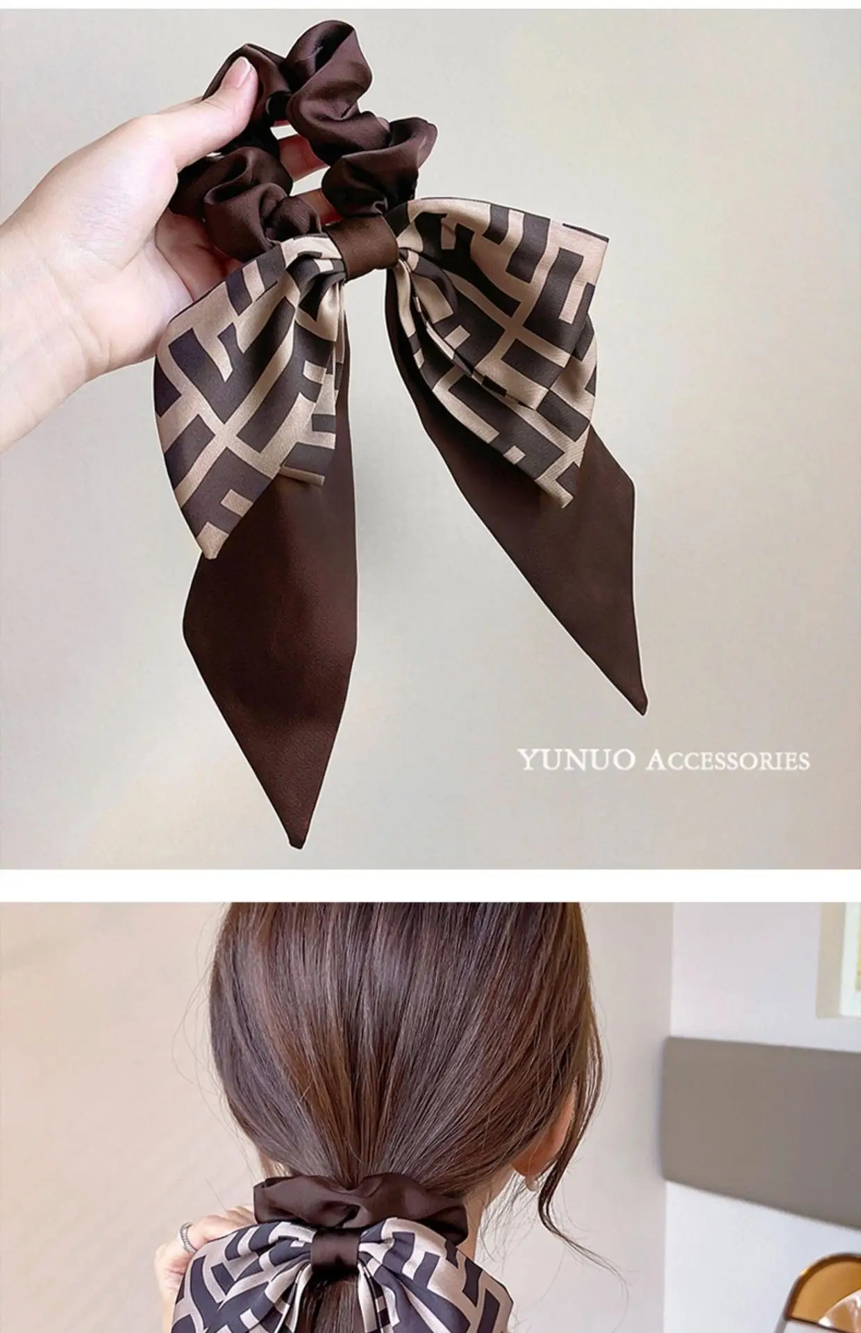 Black Patterned Low Ponytail Hair Band for Women — feature 6