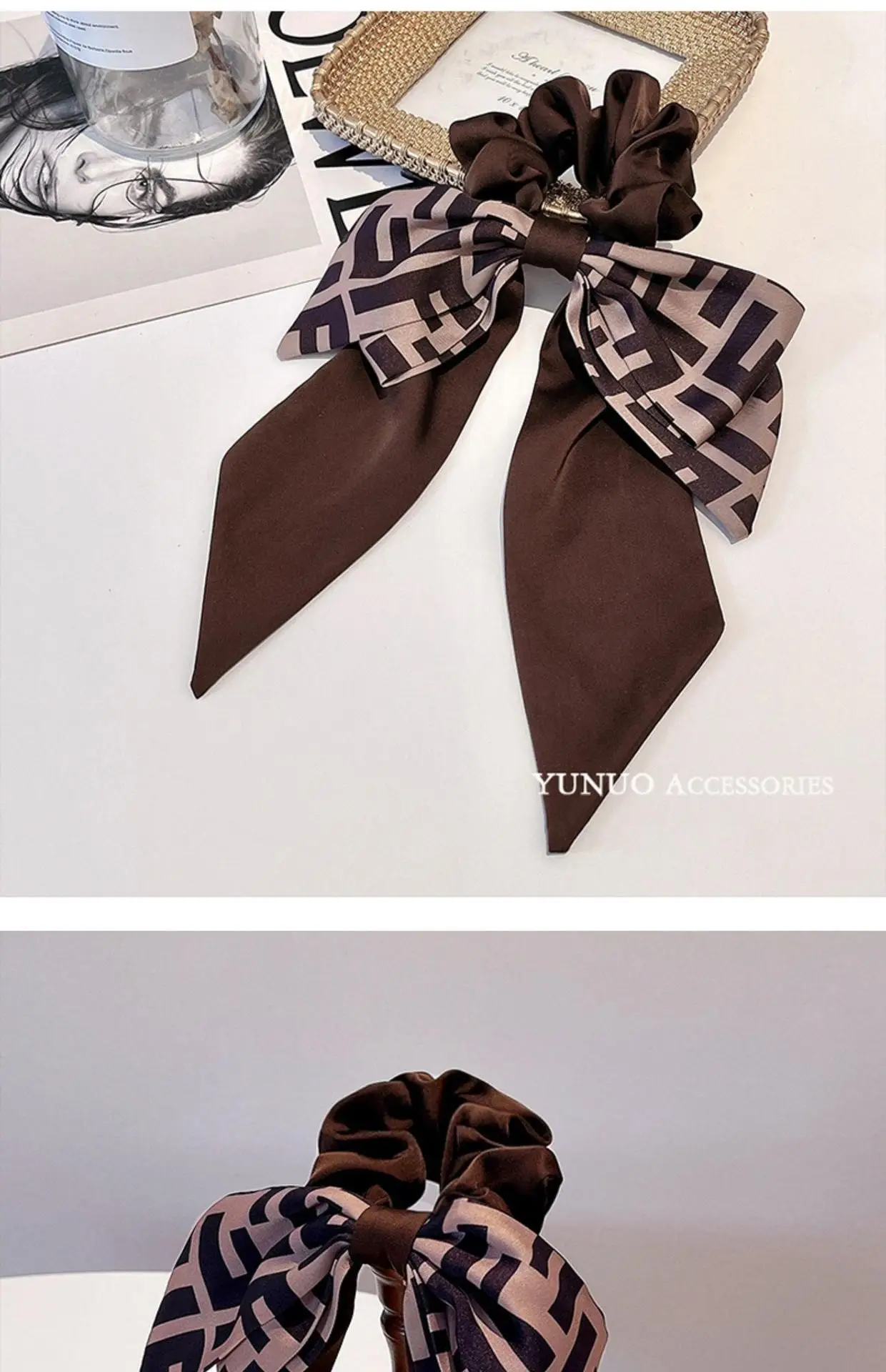 Black Patterned Low Ponytail Hair Band for Women — feature 8