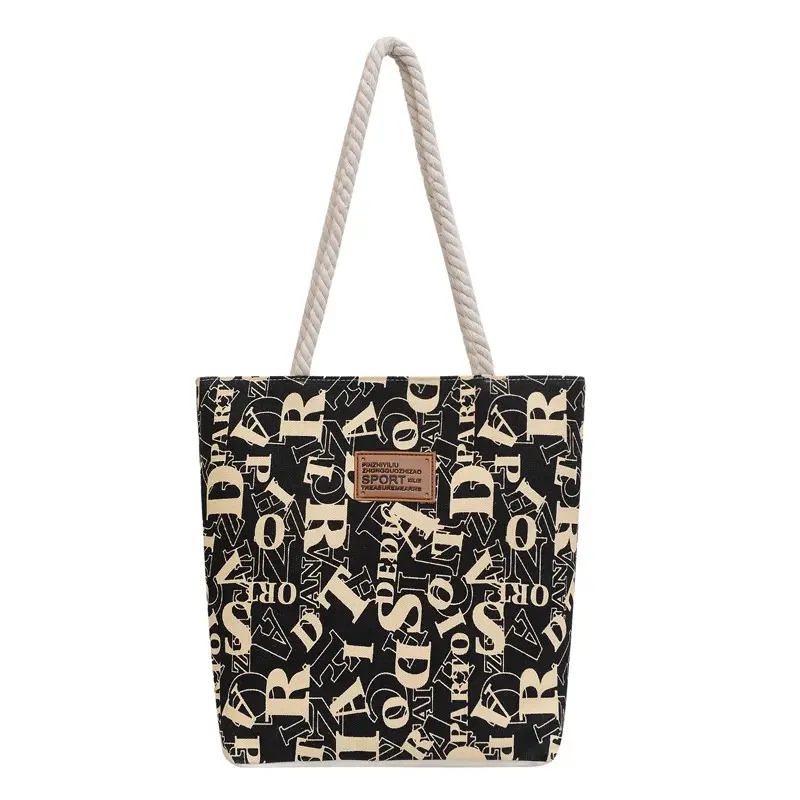 2023 Printed Women's Shoulder Bag Black White