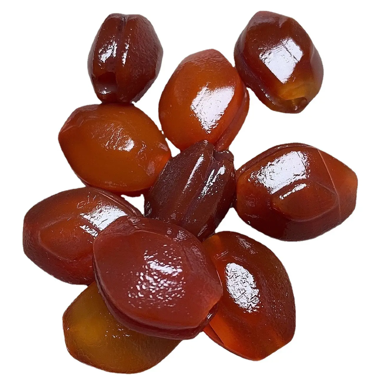 Natural Red Agate Turtle Shell Beads Deep Red Basalt - Image 5