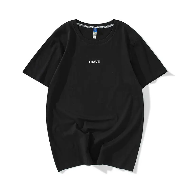 Men Black China Graphic T-Shirt Loose Fit Cotton Summer