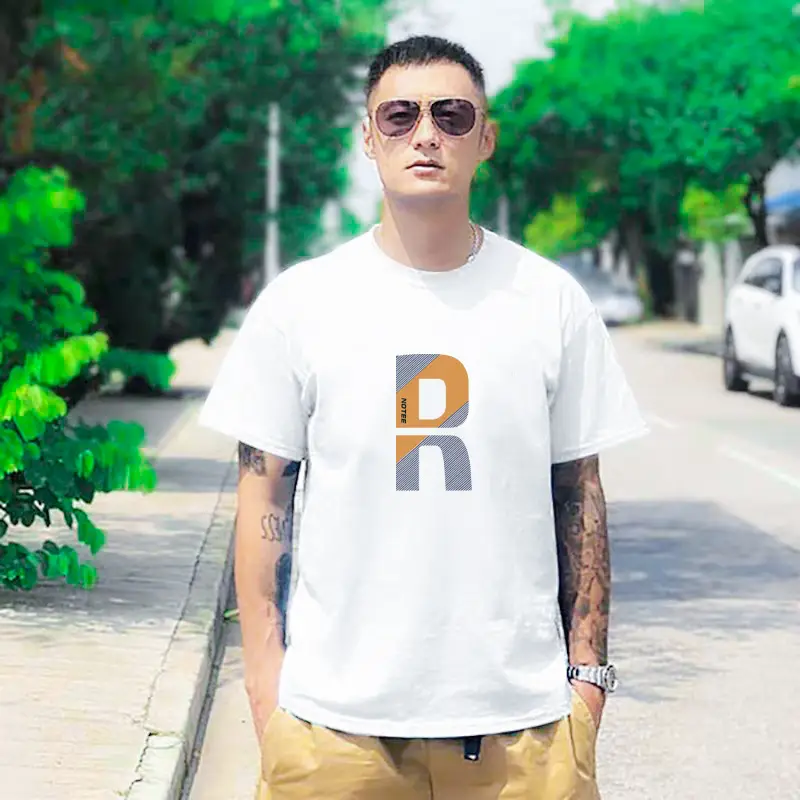 Men Black China Graphic T-Shirt Loose Fit Cotton Summer