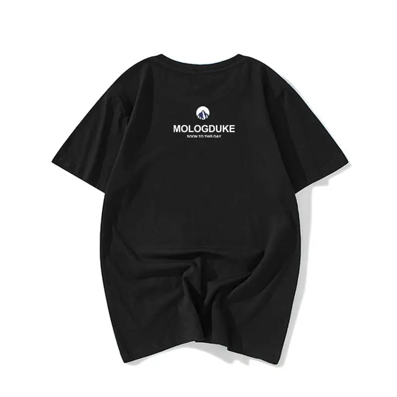 Men Black China Graphic T-Shirt Loose Fit Cotton Summer