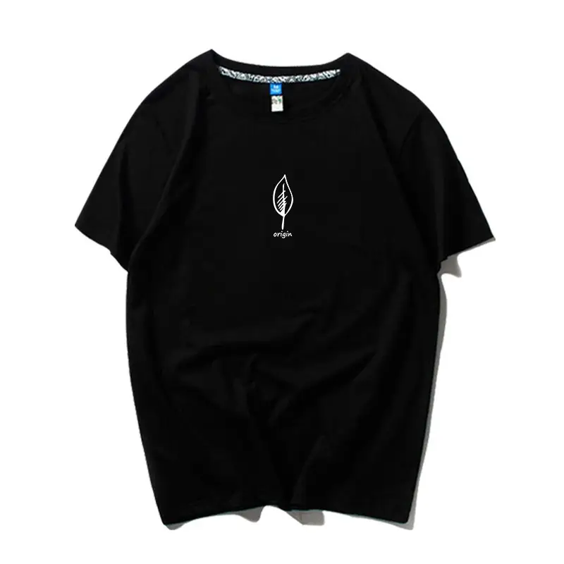 Men Black China Graphic T-Shirt Loose Fit Cotton Summer