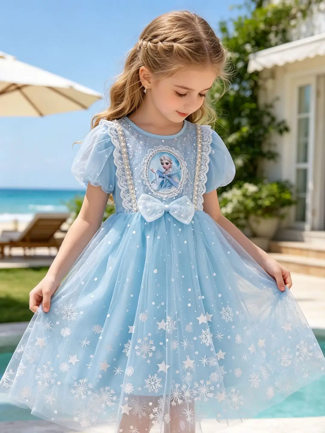 Elsa Princess Dress for Girls, Children's Day Performance Costume, Frozen Elsa Dress, Factory Direct Wholesale - Image 6