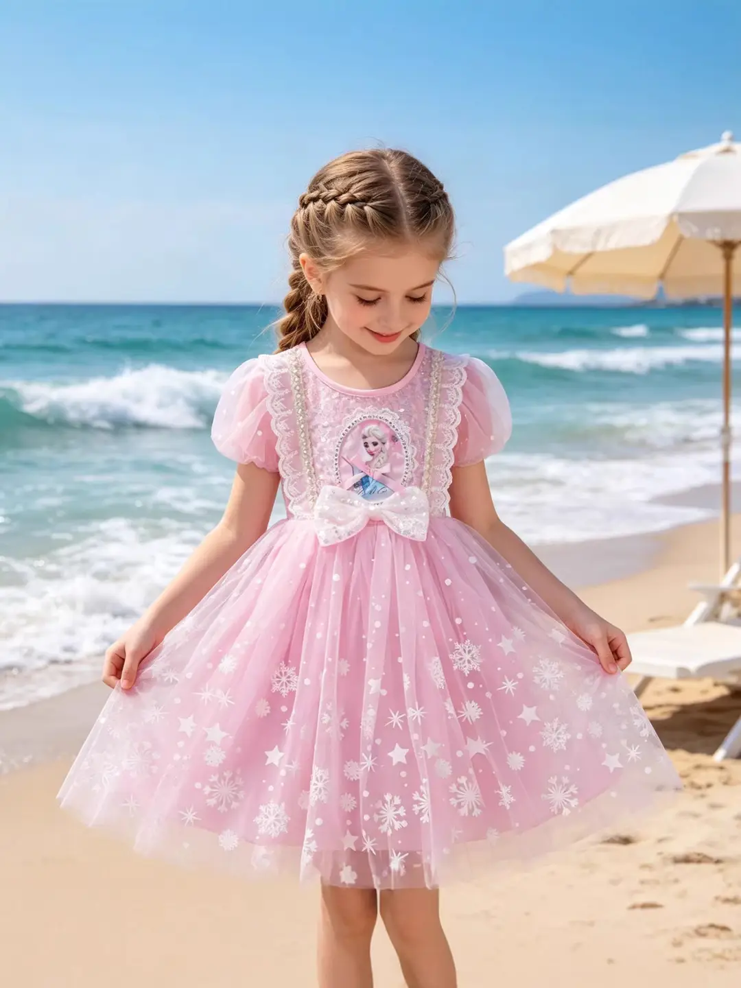 Elsa Princess Dress for Girls, Children's Day Performance Costume, Frozen Elsa Dress, Factory Direct Wholesale - Image 7