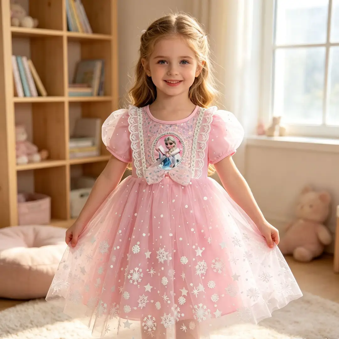 Elsa Princess Dress for Girls, Children's Day Performance Costume, Frozen Elsa Dress, Factory Direct Wholesale — feature 12