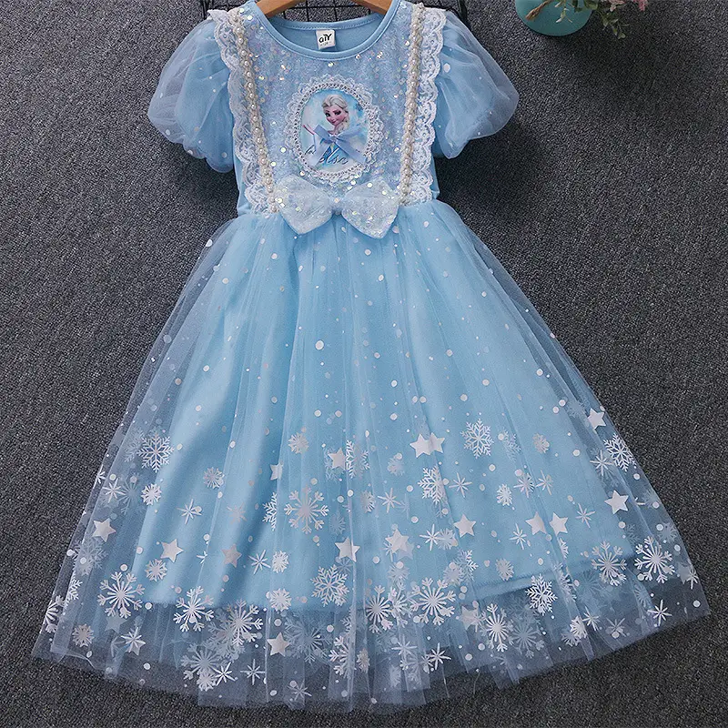 Elsa Princess Dress for Girls, Children's Day Performance Costume, Frozen Elsa Dress, Factory Direct Wholesale — feature 14