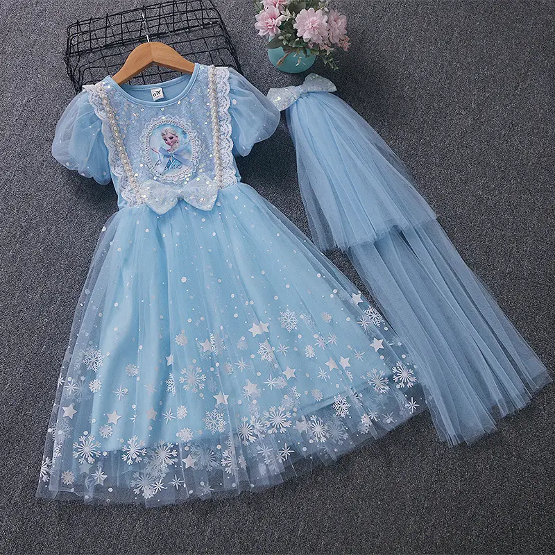 Elsa Princess Dress for Girls, Children's Day Performance Costume, Frozen Elsa Dress, Factory Direct Wholesale — feature 21