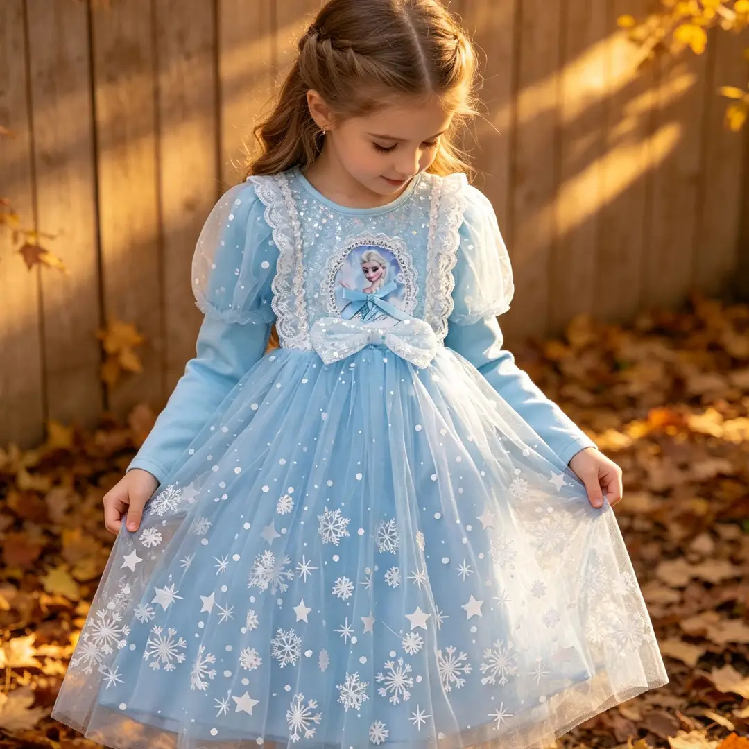 Elsa Princess Dress for Girls, Children's Day Performance Costume, Frozen Elsa Dress, Factory Direct Wholesale — feature 24