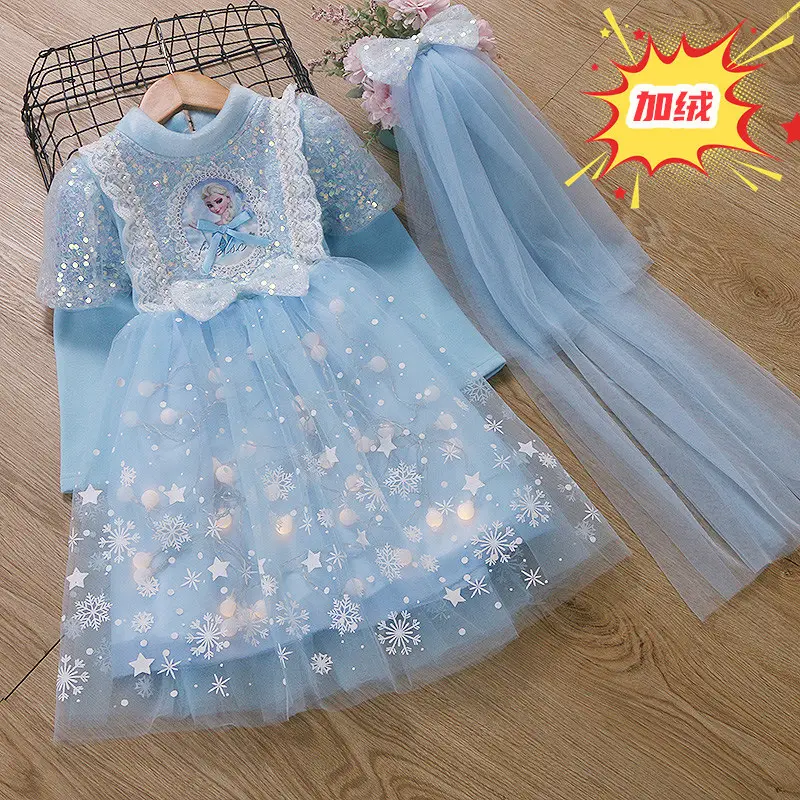 Elsa Princess Dress for Girls, Children's Day Performance Costume, Frozen Elsa Dress, Factory Direct Wholesale — feature 34