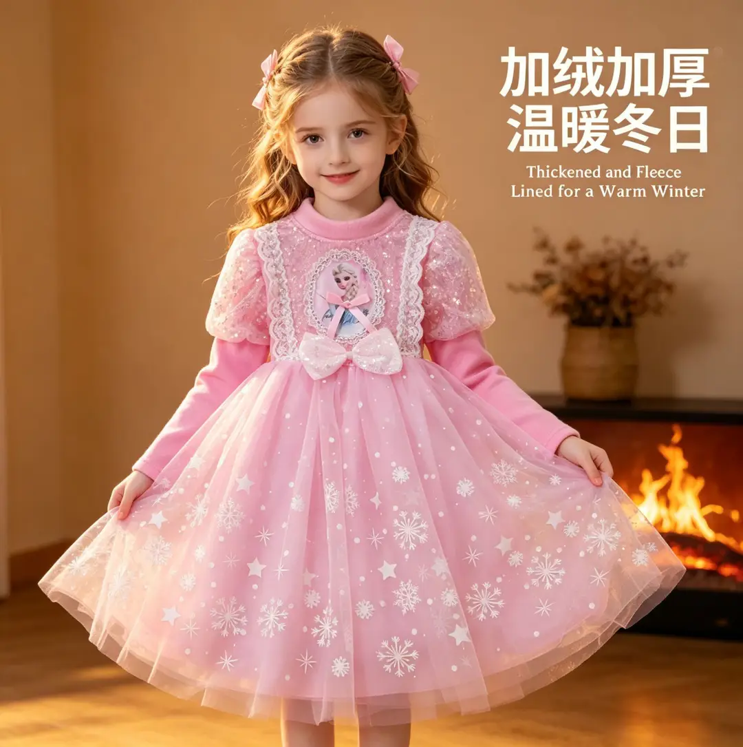 Elsa Princess Dress for Girls, Children's Day Performance Costume, Frozen Elsa Dress, Factory Direct Wholesale — feature 35