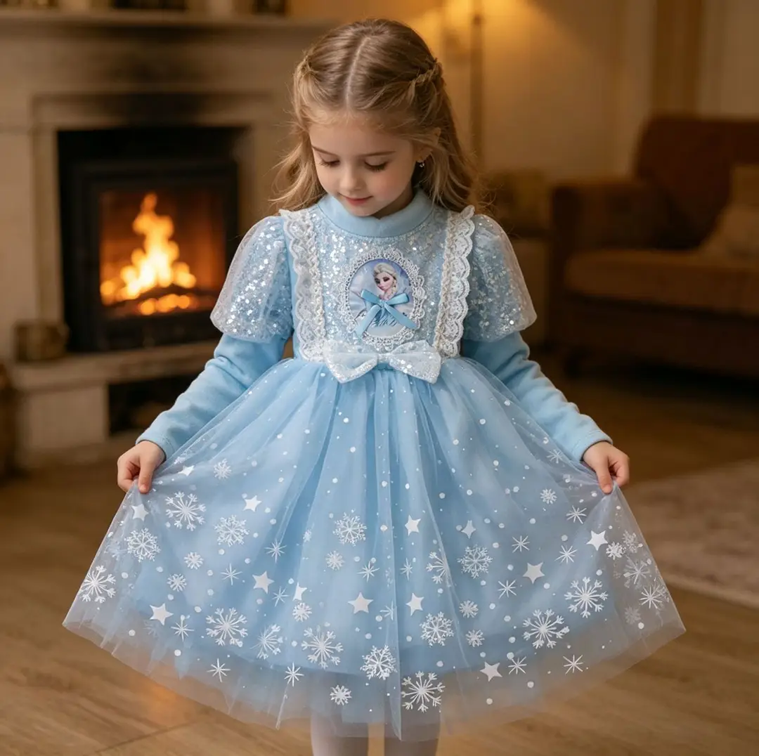 Elsa Princess Dress for Girls, Children's Day Performance Costume, Frozen Elsa Dress, Factory Direct Wholesale — feature 38