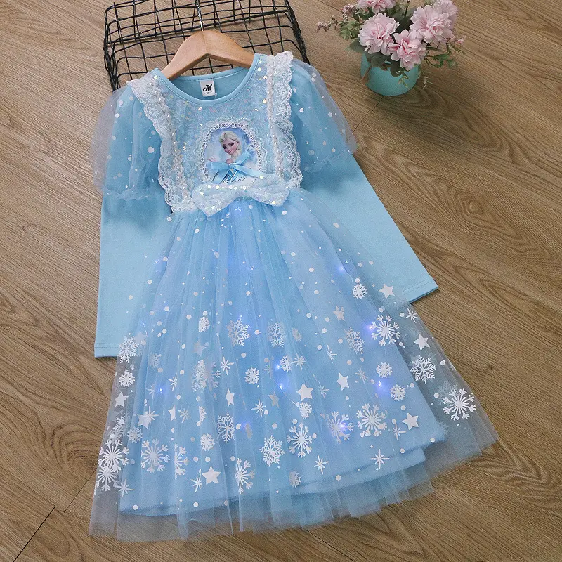 Elsa Princess Dress for Girls, Children's Day Performance Costume, Frozen Elsa Dress, Factory Direct Wholesale — feature 39