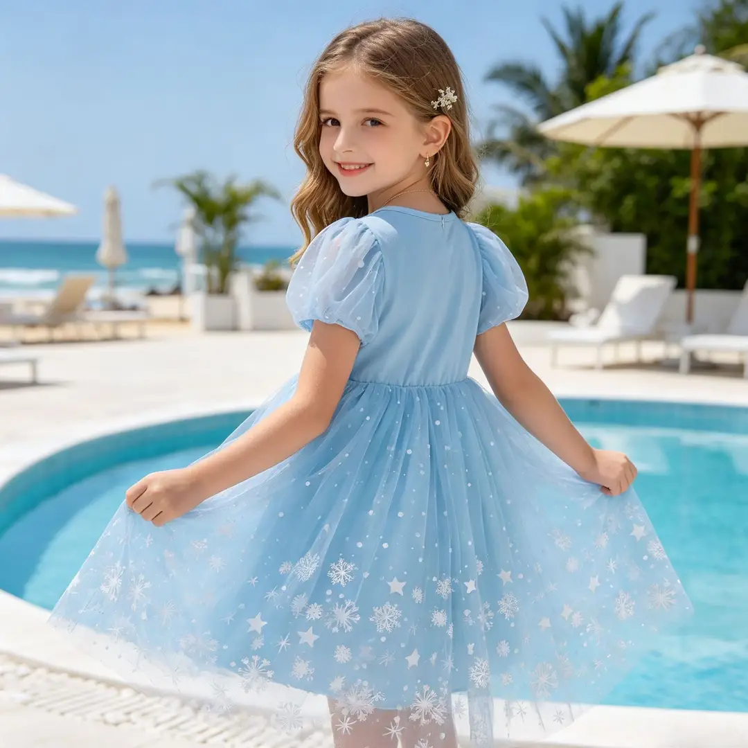 Elsa Princess Dress for Girls, Children's Day Performance Costume, Frozen Elsa Dress, Factory Direct Wholesale — feature 7