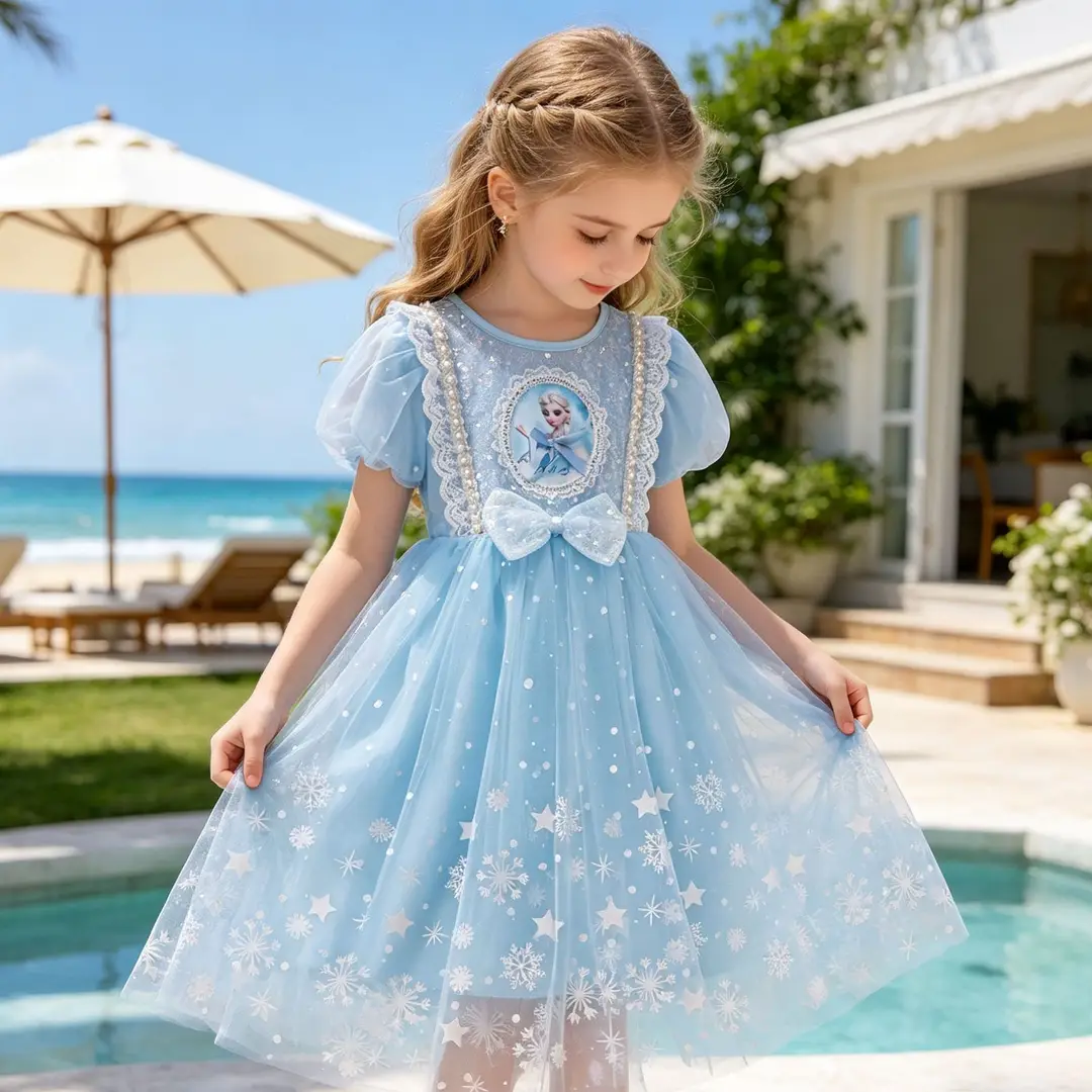 Elsa Princess Dress for Girls, Children's Day Performance Costume, Frozen Elsa Dress, Factory Direct Wholesale - Image 2
