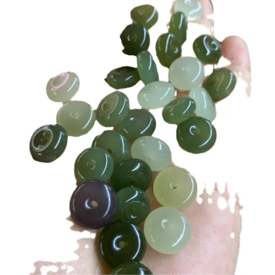 12mm Jade Buckle Rings for Women Green & Brown