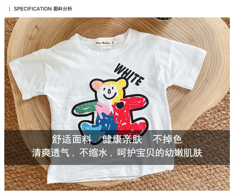 100 Cotton Cartoon T-Shirt for Boys Girls Medium Large — feature 3