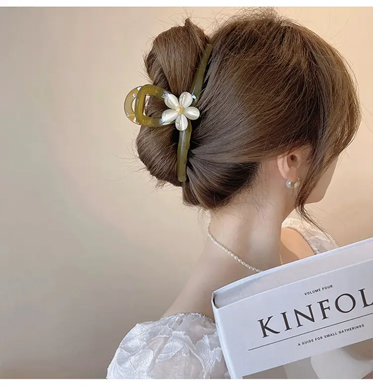 Advanced Sense Flower Hairpin Women's Head Refined Grab Shark Clip — feature 8
