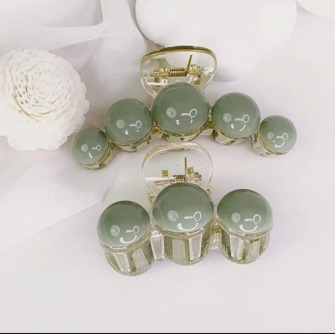 Green Half-Sphere Hair Clips for Women - Image 6