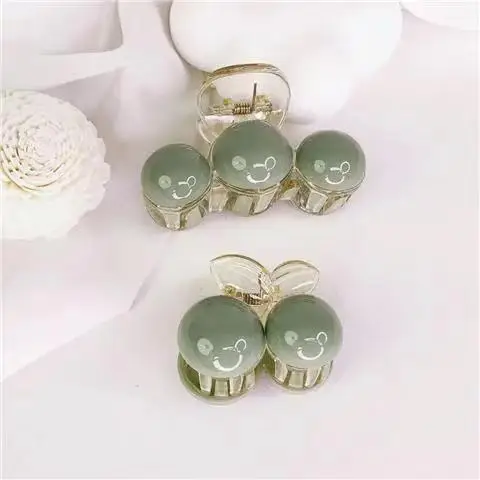 Green Half-Sphere Hair Clips for Women — feature 2