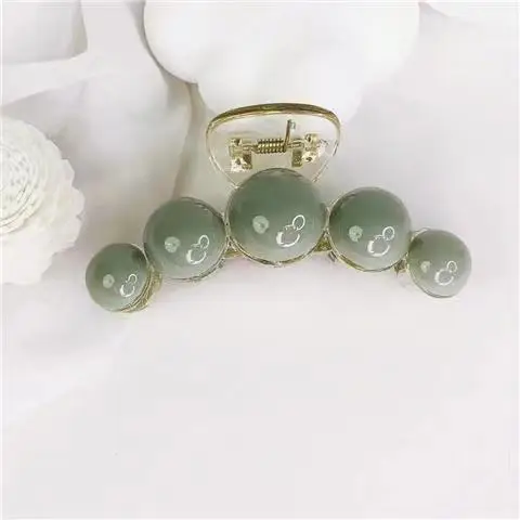 Green Half-Sphere Hair Clips for Women - Image 3