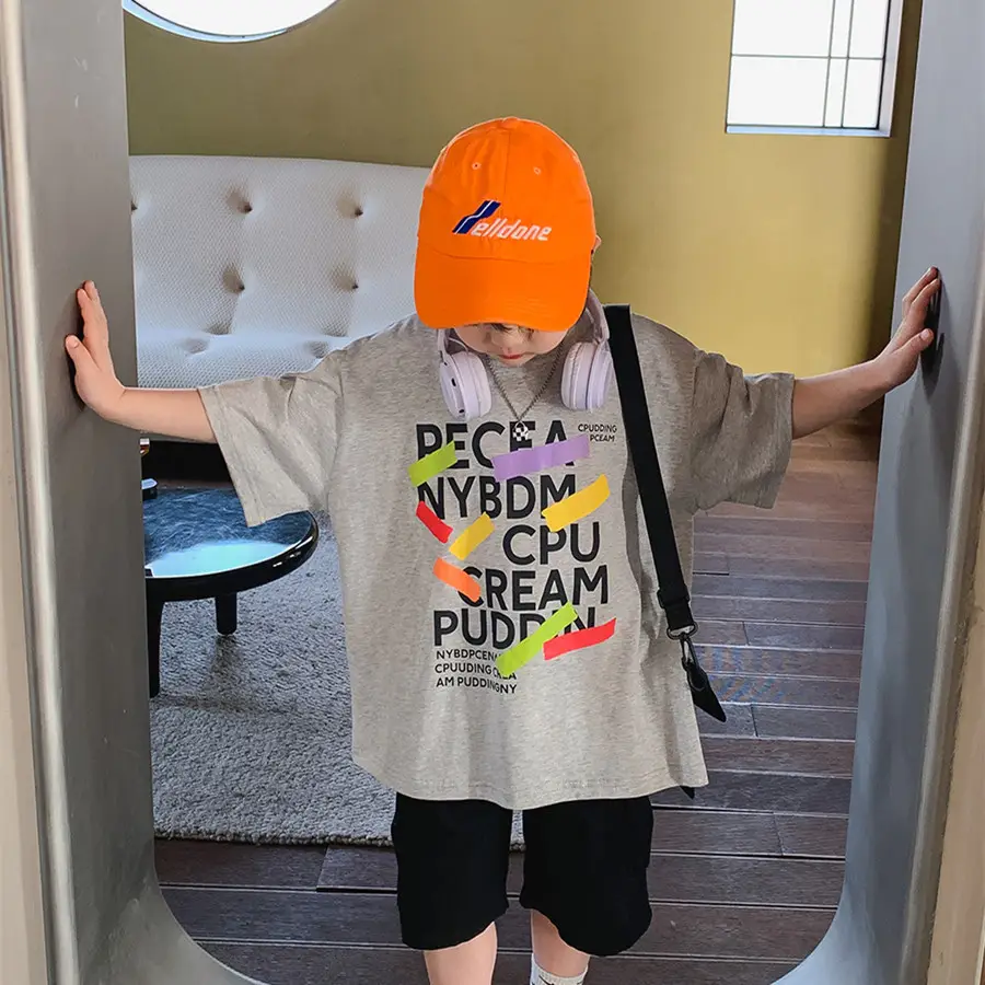 Children Cotton T-Shirt Short Sleeve Summer Base Boys - Image 3