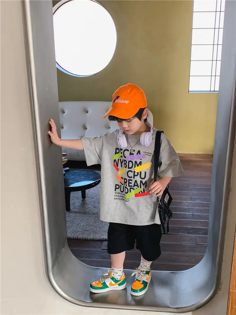 Children Cotton T-Shirt Short Sleeve Summer Base Boys — feature 10