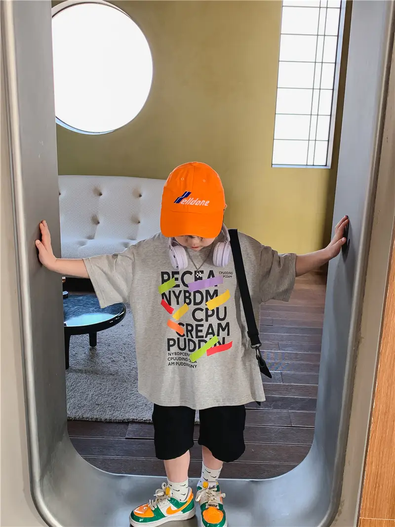 Children Cotton T-Shirt Short Sleeve Summer Base Boys — feature 11