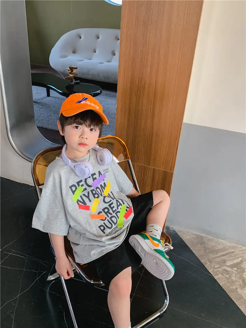 Children Cotton T-Shirt Short Sleeve Summer Base Boys — feature 3