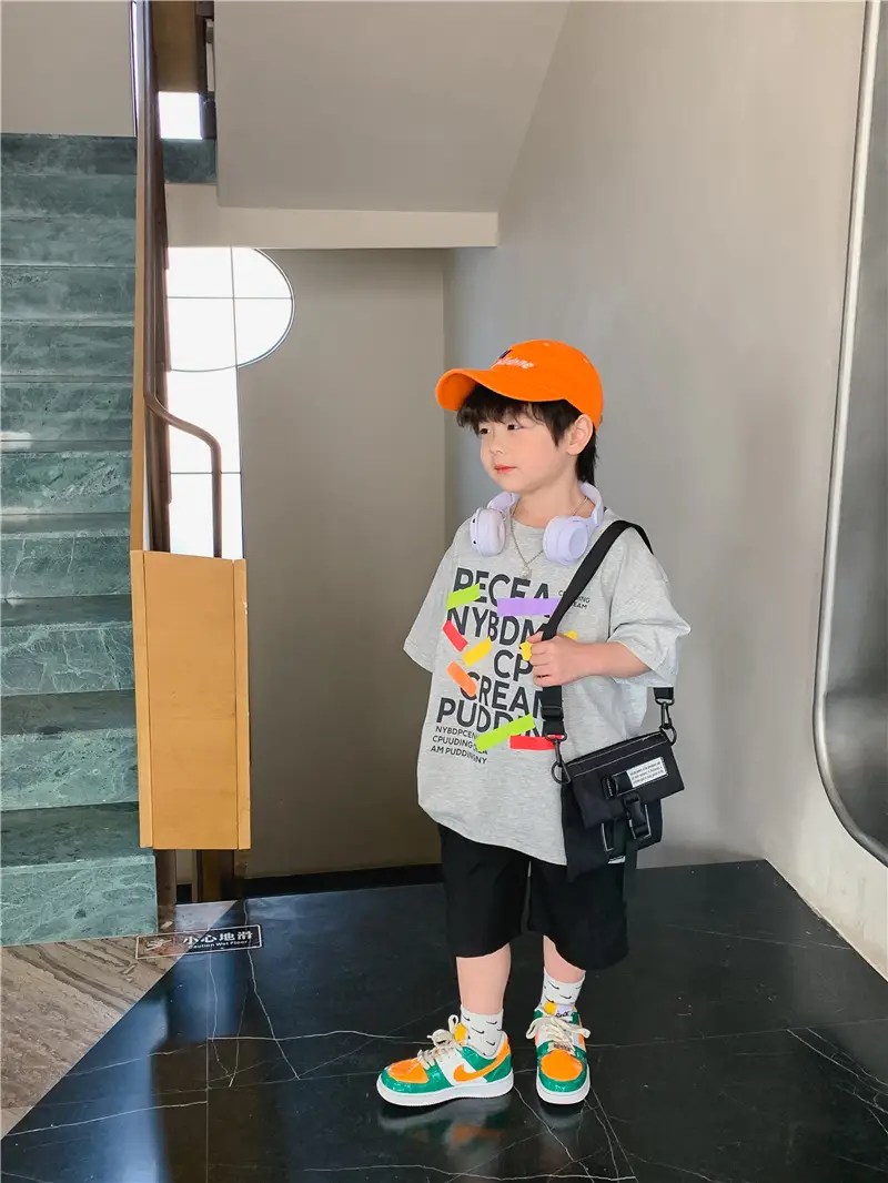 Children Cotton T-Shirt Short Sleeve Summer Base Boys — feature 4