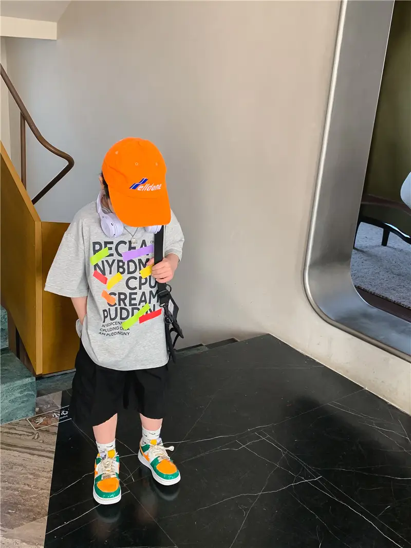 Children Cotton T-Shirt Short Sleeve Summer Base Boys — feature 5