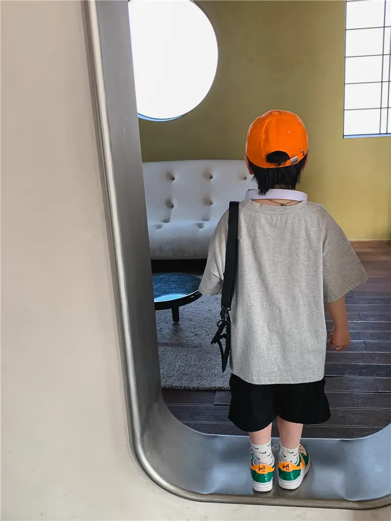 Children Cotton T-Shirt Short Sleeve Summer Base Boys — feature 6