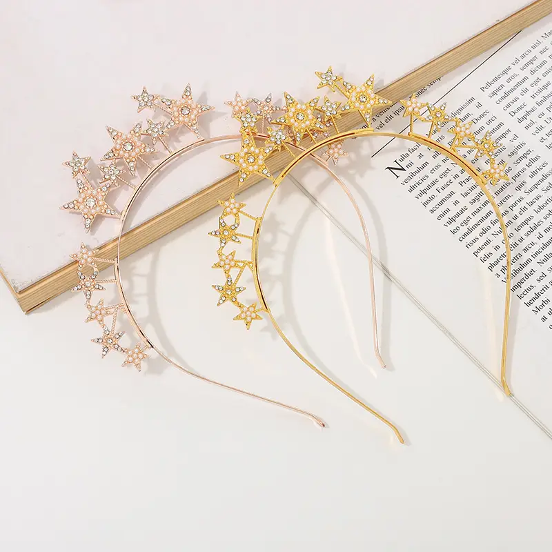 Zinc Alloy Star Hair Band with Diamond Five Pointed Star - Image 9