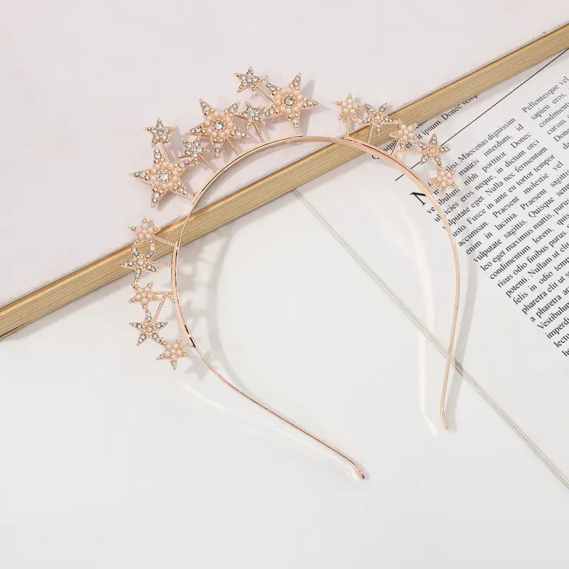 Zinc Alloy Star Hair Band with Diamond Five Pointed Star — feature 11