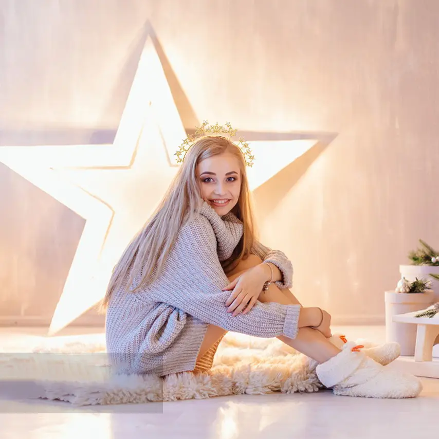 Zinc Alloy Star Hair Band with Diamond Five Pointed Star — feature 12