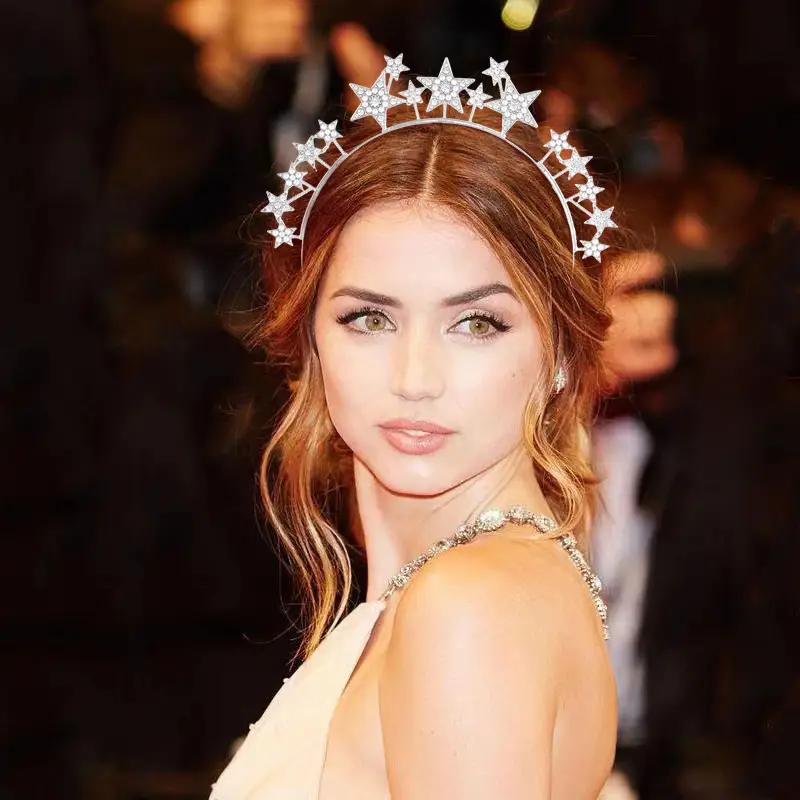 Zinc Alloy Star Hair Band with Diamond Five Pointed Star — feature 3