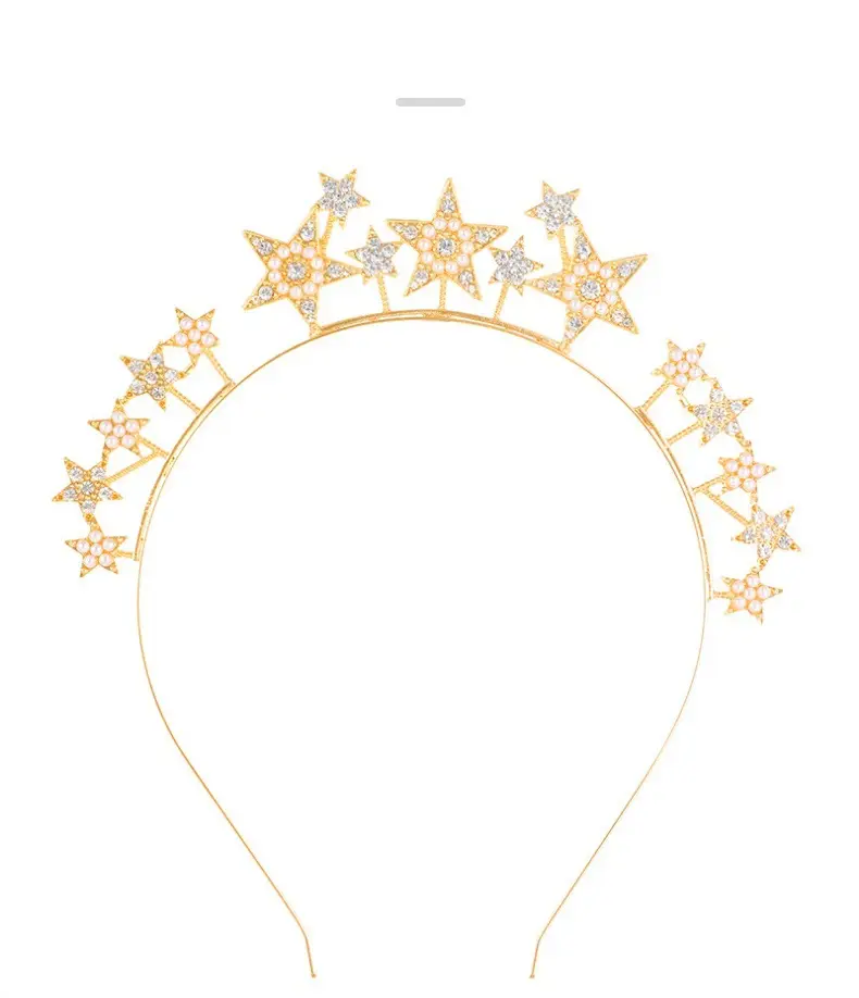 Zinc Alloy Star Hair Band with Diamond Five Pointed Star — feature 7