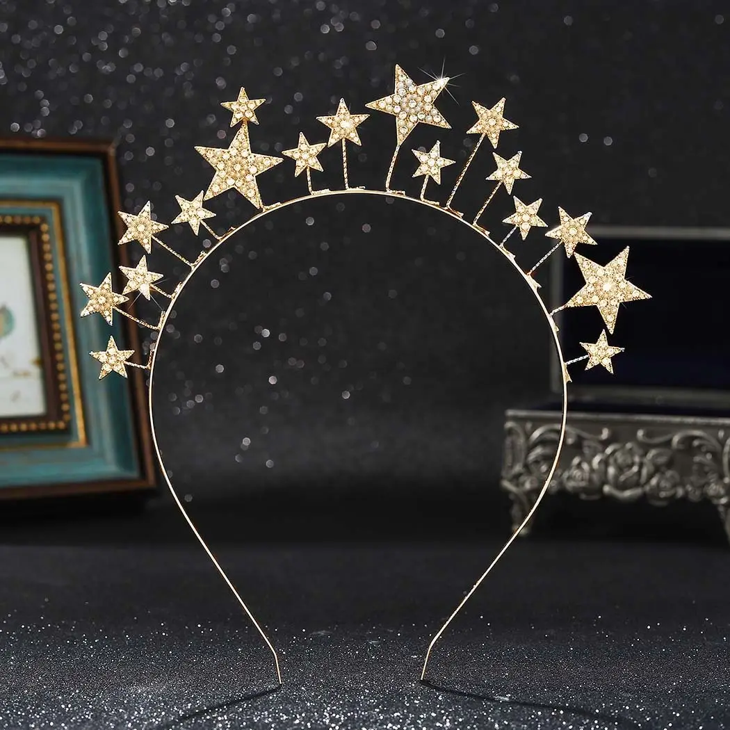 Zinc Alloy Star Hair Band with Diamond Five Pointed Star - Image 4