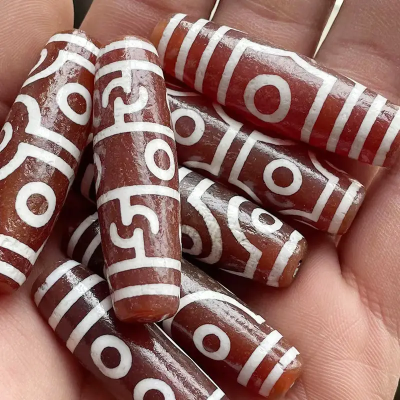 Factory Wholesale Natural Agate 50mm High Oil Antique Red Meat Pattern Loose Beads - Image 2