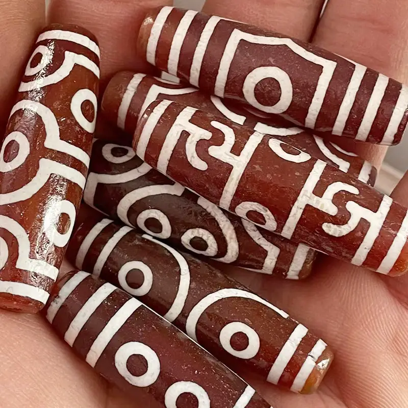 Factory Wholesale Natural Agate 50mm High Oil Antique Red Meat Pattern Loose Beads - Image 3