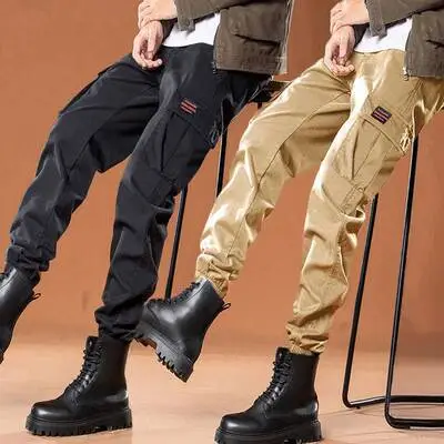 Men's Beige Cargo Pants Casual Winter Loose Fit - Image 65